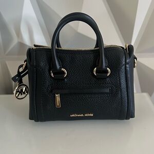 Michael Kors Black Satchel with Gold Accents